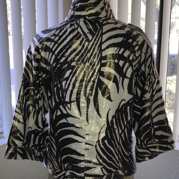 Chic GOLDEN Shimmer ANIMAL Print Anorak JACKET L - Picture 8 of 8